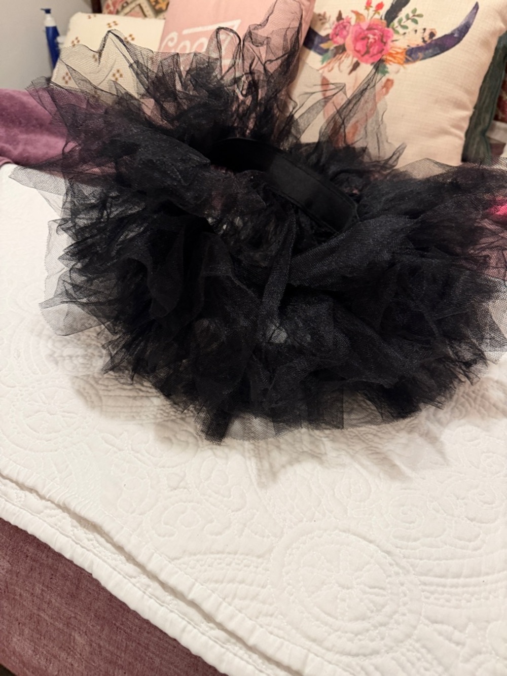 Voluminous Black Tulle Headpiece